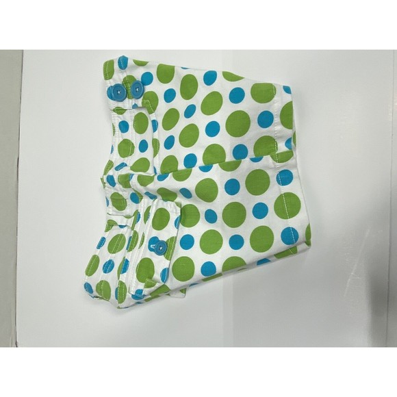 Mini Boden Shorts Size 10Y White W/Blue & Green Polka Dots Side Zipper 4 Pockets - Picture 14 of 14
